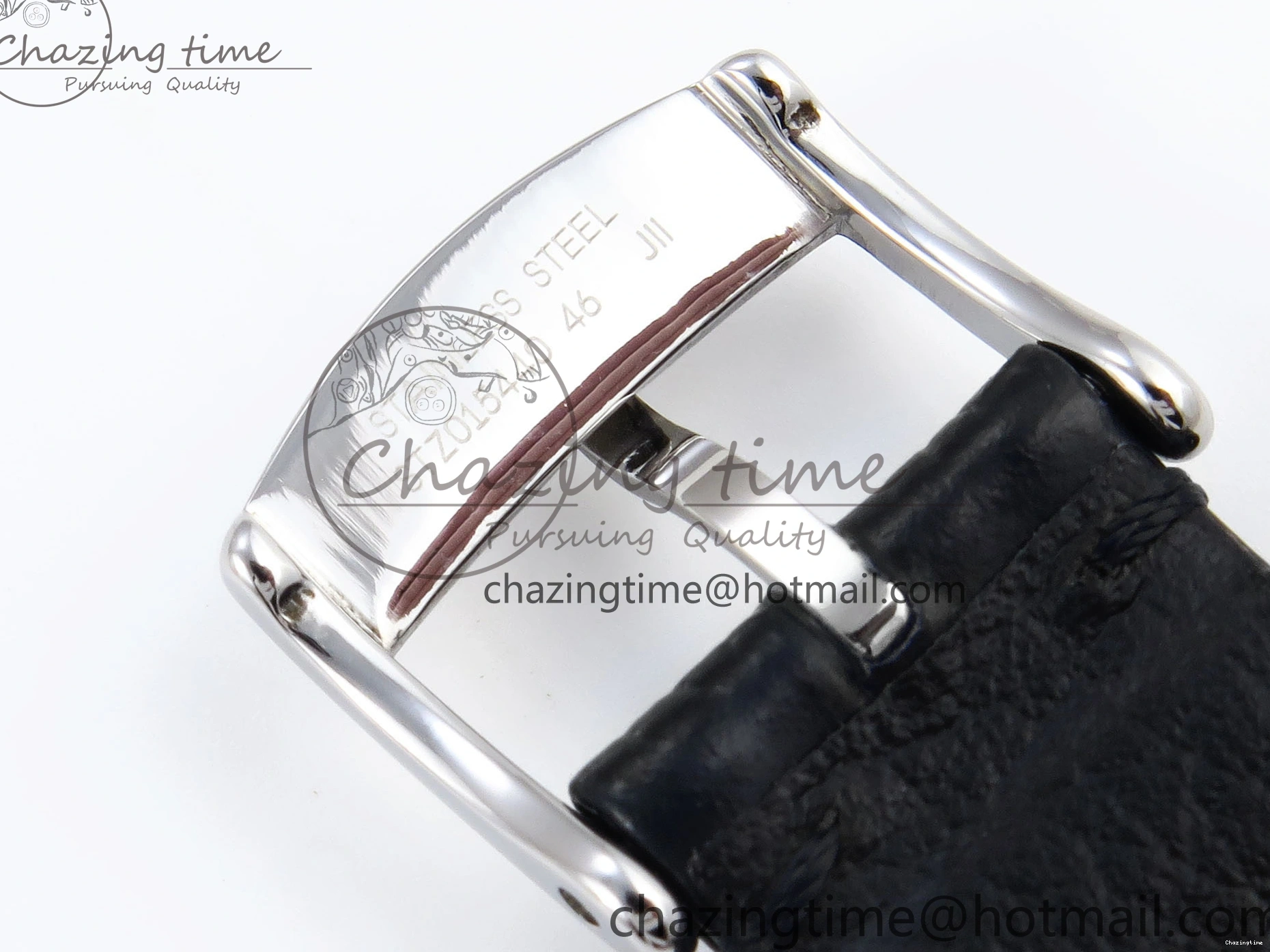 0325 ZipUp De Ville Date SS MKF 1:1 Best Edition White Dial Roman Marker on Black Leather Strap A 7741